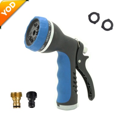 2020 new slip sesistant 8 pattern metal water sprayer hot sale nozzle with trigger