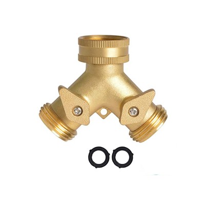 All brass Y shape hose connector garden valve splitter