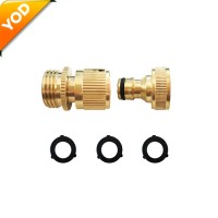 Easy connect fittings garden hose no leaking solid brass 3/4 inch female and male quick connector