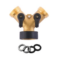 2 Way Y hose connector solid brass garden valve splitter