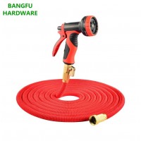 Brass fitting expandable garden water hose for garden watering